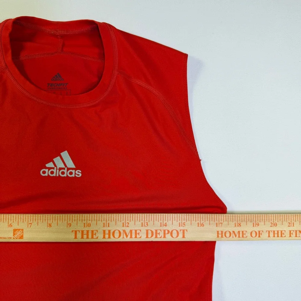 Adidas‎ Techfit Compression Mens Sleeveless Training Shirt Red CW9582 Medium